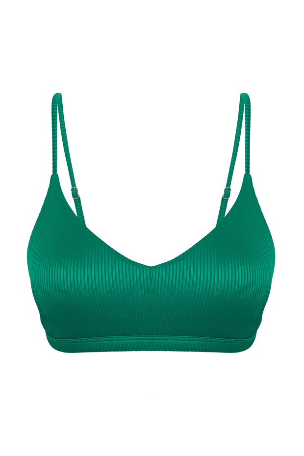 Yeşil Bralette Kaplı Bikini Üstü TBESS25BU00032 - 5