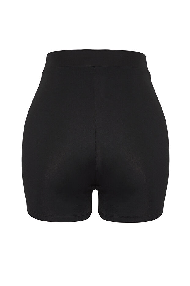 Siyah V Kesim Yüksek Bel Şortlu Basic Bikini Altı TBESS25BA00025 - 6