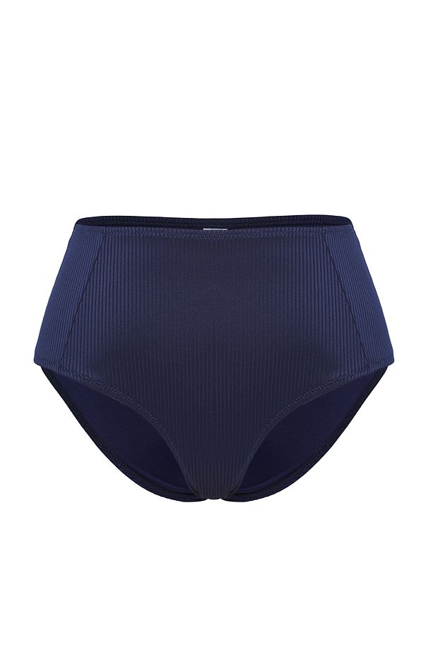 Lacivert Yüksek Bel Dokulu Regular Core Bikini Altı TBESS25BA00024 - 5