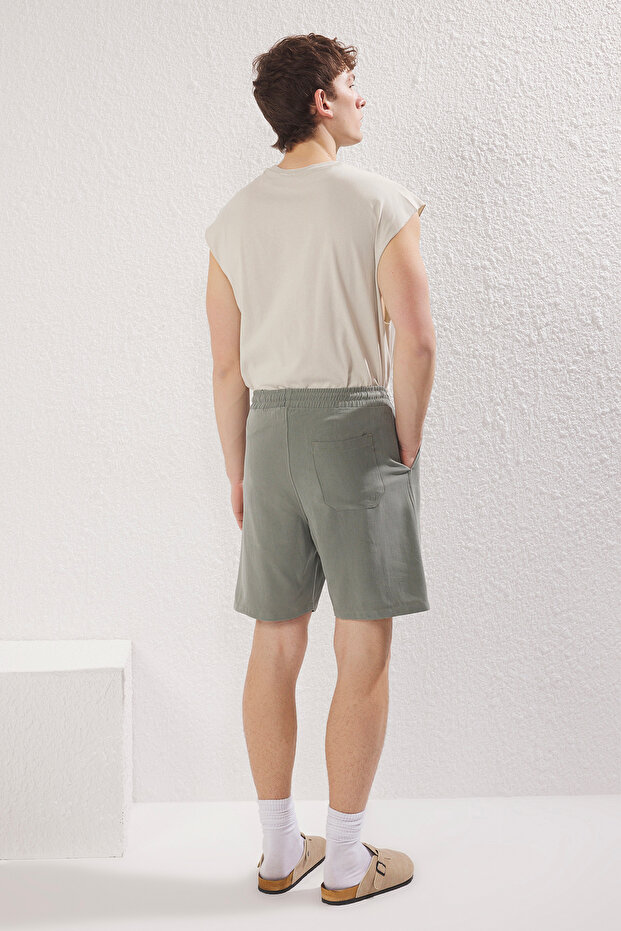 Erkek Haki %100 Modal Yazlık Şort & Bermuda TMNSS25SR00009 - 4