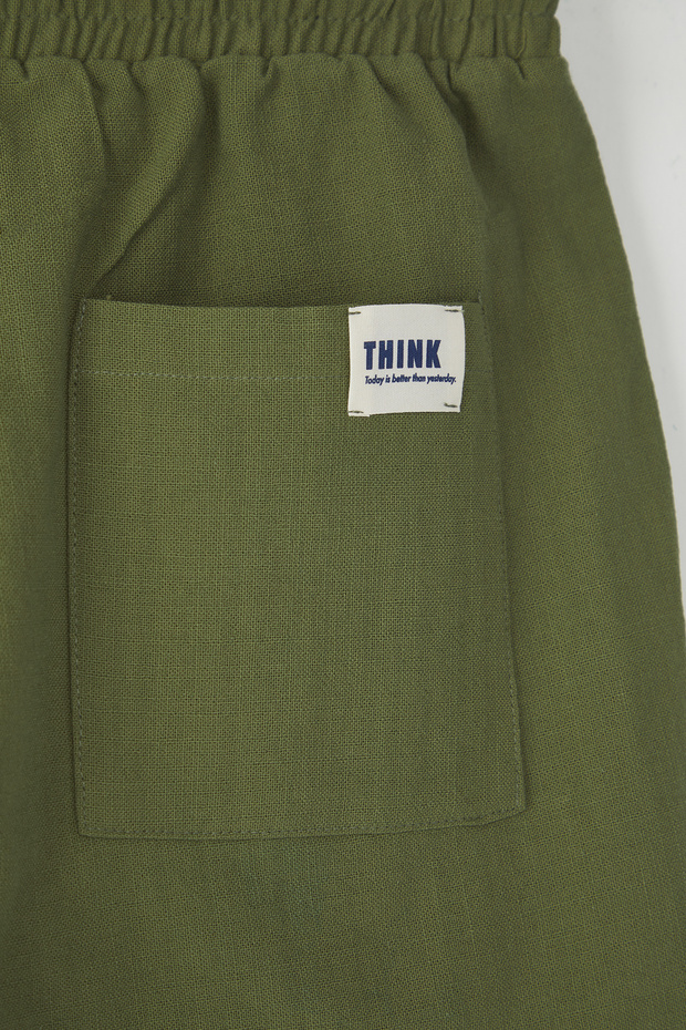 Haki Normal Kesim/Regular Fit %100 Pamuk Keten Görünümlü Şort TMNSS23SR00030 - 8