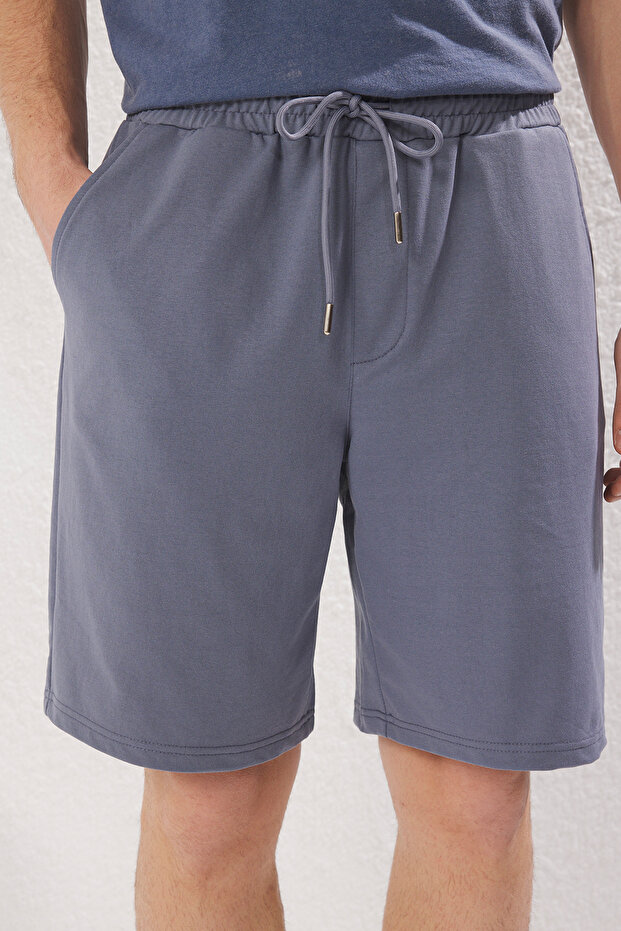 Mavi Basic Oversize/Geniş Kesim Lastik Belli Bağcıklı Şort TMNSS22SR0257 - 3