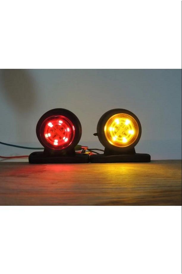 Mini Takoz Tek Ledli Sarı-kırmızı 12v-24v - 2