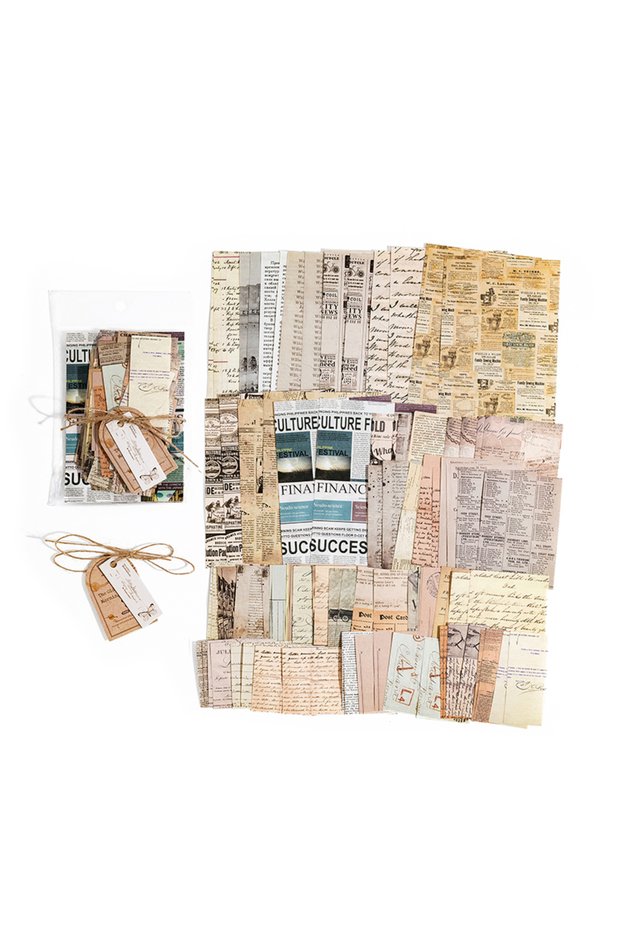 B JIANQI 100pcs/pack Decor Scrapbook Vintage Materials Paper Combo Kit DIY Junk Journal Collage Pho.