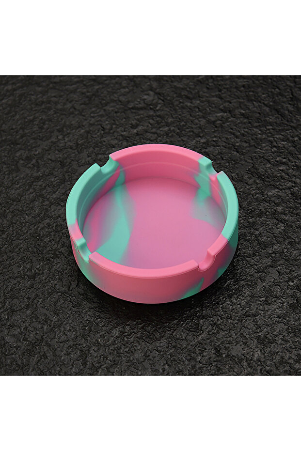 PURPLE Portable Fluorescent Luminous Ashtray Anti-Scalding Cigarette Holder Eco-Friendly Soft Round
