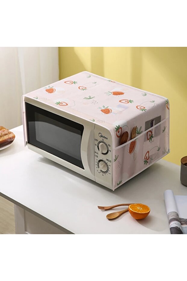 85x35CM Strawberry Waterproof Microwave Dust Cover Side Storage Household Print Surface Appliances O
