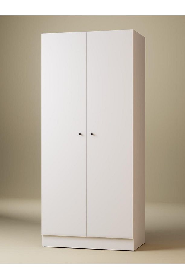 2 Kapaklı Tek Kişilik Gardırop, %100 MDF Sonoma/Beyaz - 4