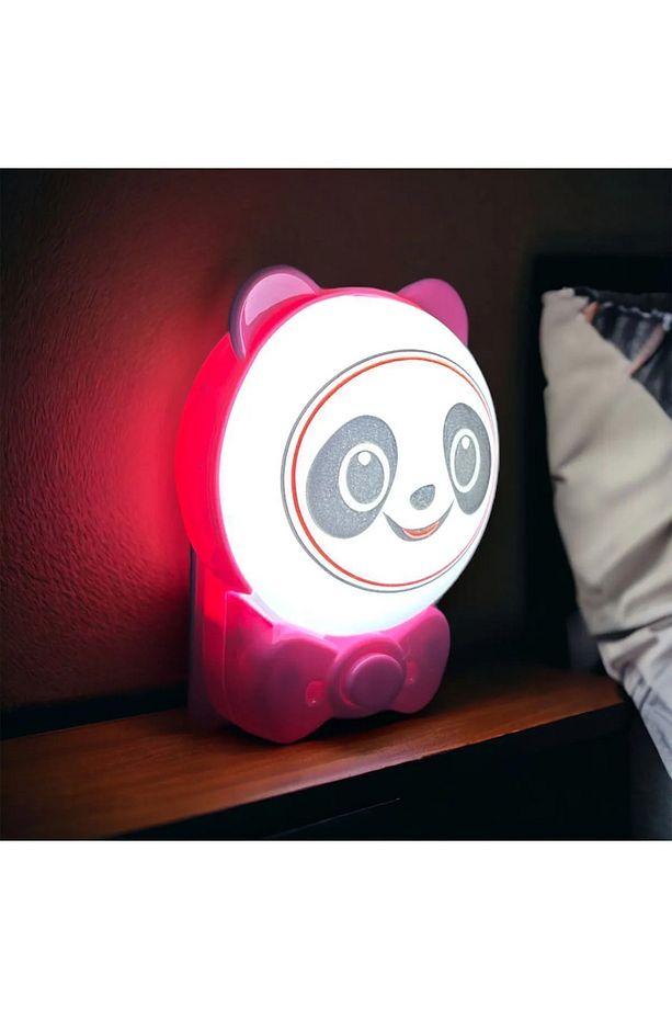 Sevimli Panda Bebek Çocuk Odası Gece Lambası, Prize Tak Çalıştır Anahtarlı, 2 Watt Beyaz Işık Ledli - 5