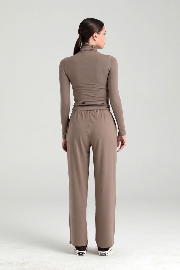 Ultra Soft Bağcıklı Pantolon Vizon - 6
