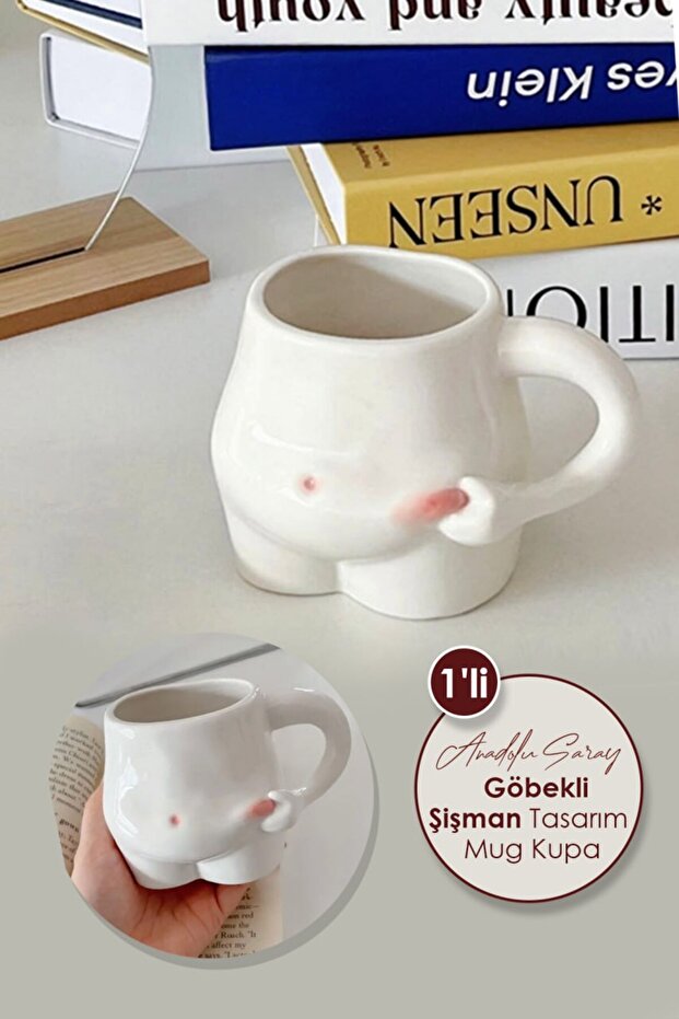 1 Piece Handmade Ceramic Belly Fat Obese Design Handmade Mug Cup Design Mug Cup 300 ml