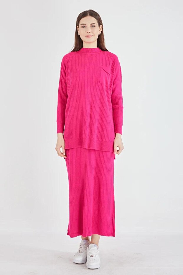 Pocket Detail Selvim Kit Skirt Suit