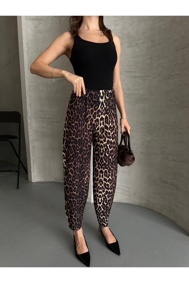 ليوبارد نمط السراويل الفضفاضة نموذج بالون - 1