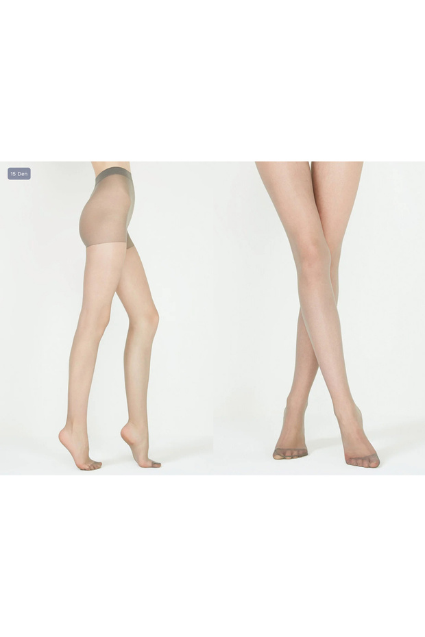 Fit15 XL Size 4 Grey Silver Pantyhose - Silver Grey