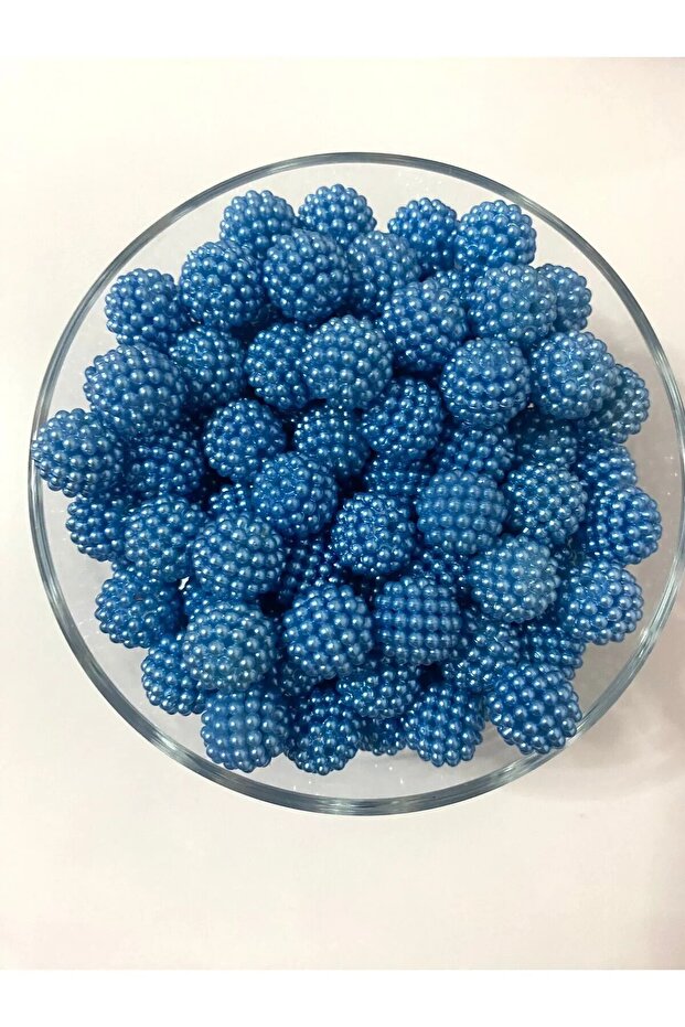 100 Gr 14mm Blue Segmented Blackberry Pearl Beads Jewelry Making Beads (100 Pieces)