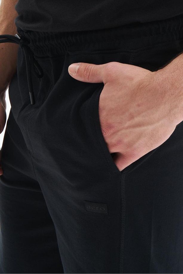 Erkek Siyah Regular Fit Basic Süprem % 100 Pamuk Cepli Şort Y29504279002 - 3