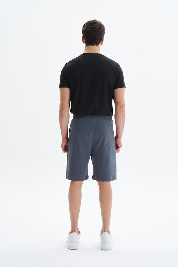 Erkek Gri Regular Fit Basic Süprem % 100 Pamuk Cepli Şort Y29504279002 - 5