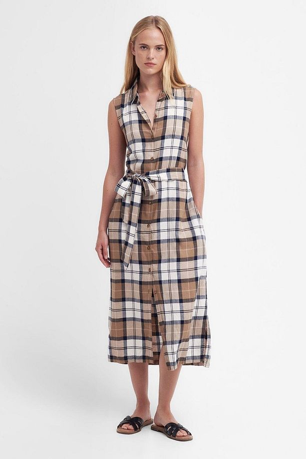 Caroline Tartan Midi Elbise Be54 Primrose Hessian Tartan - 1