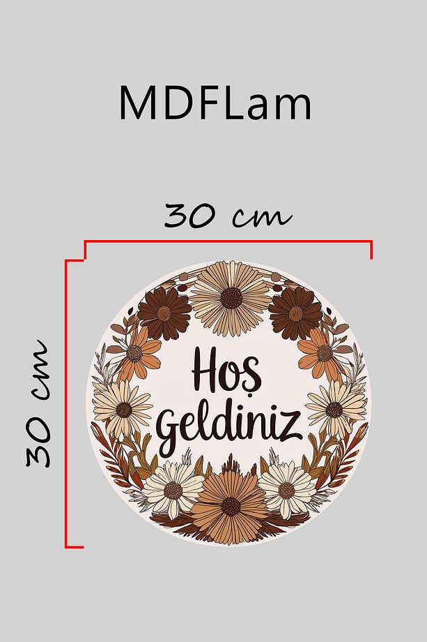 Modern Dijital Baskı Ahşap Kahverengii Bohem Kapı Süsü - 3