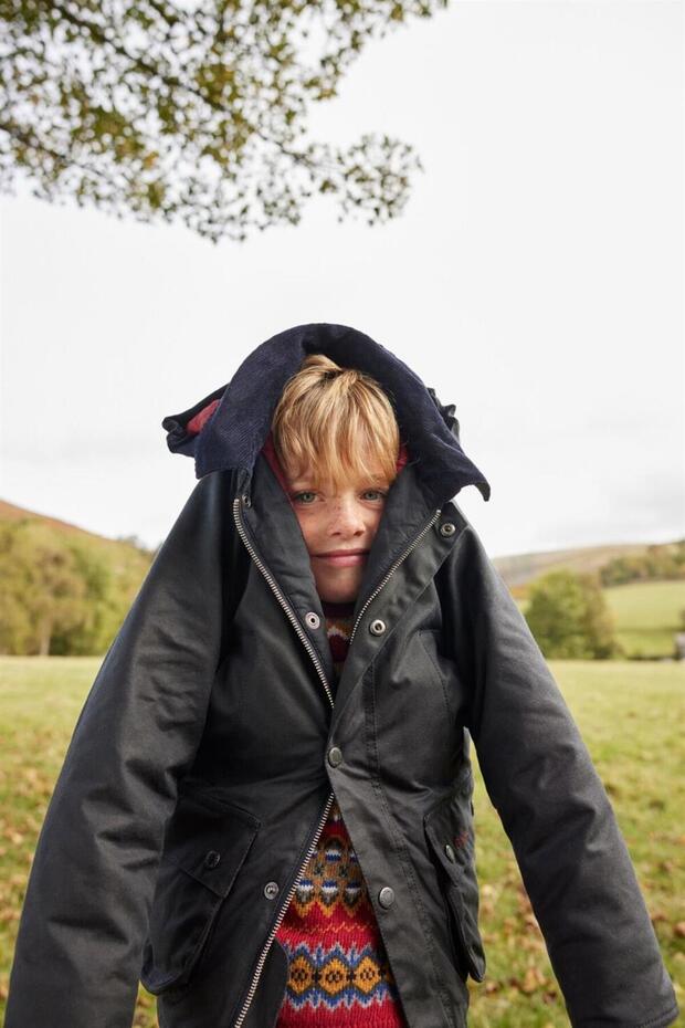 Children's Winter Bedale Oiled Jacket Ny51 Navy - 3