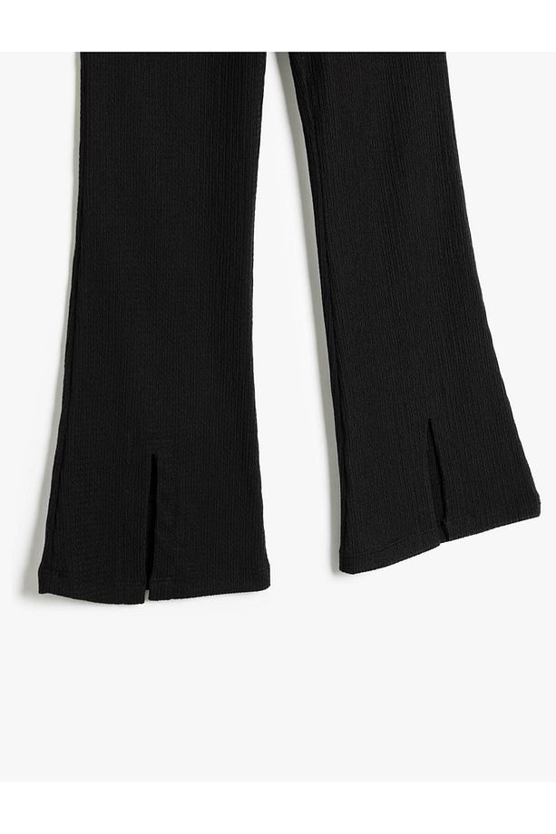 Beli Lastikli Basic İspanyol Paça Pantolon - 3