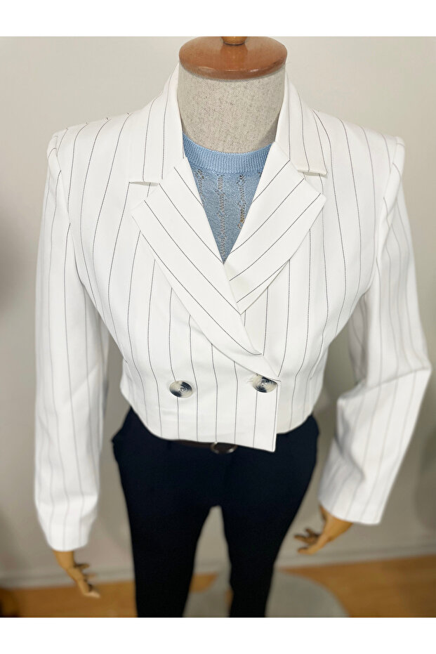 سترة بيضاء مخططة - 5