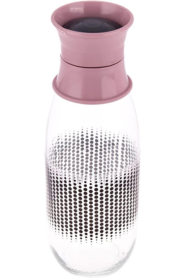 Glass Bottle L(9CM) XW(9CM) XH(26CM) Clear, light mauve
