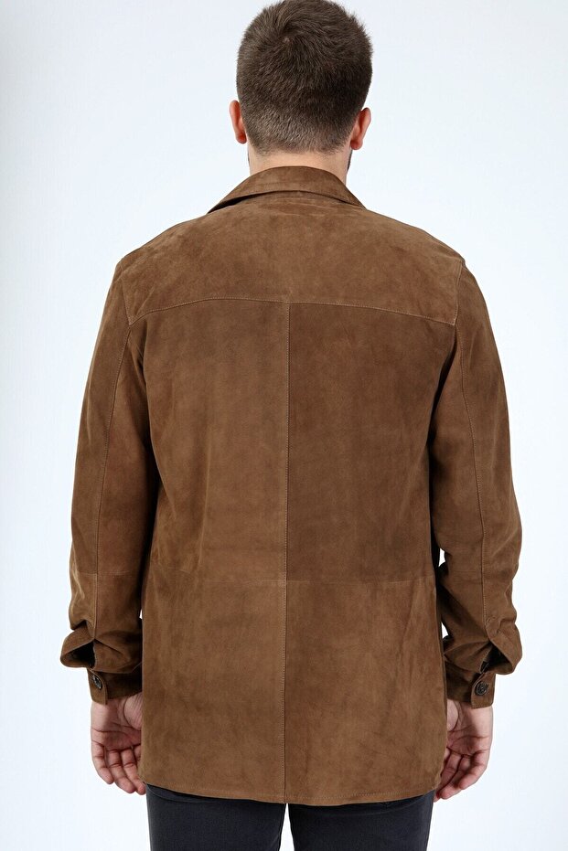 Düğmeli Süed Gömlek - 6