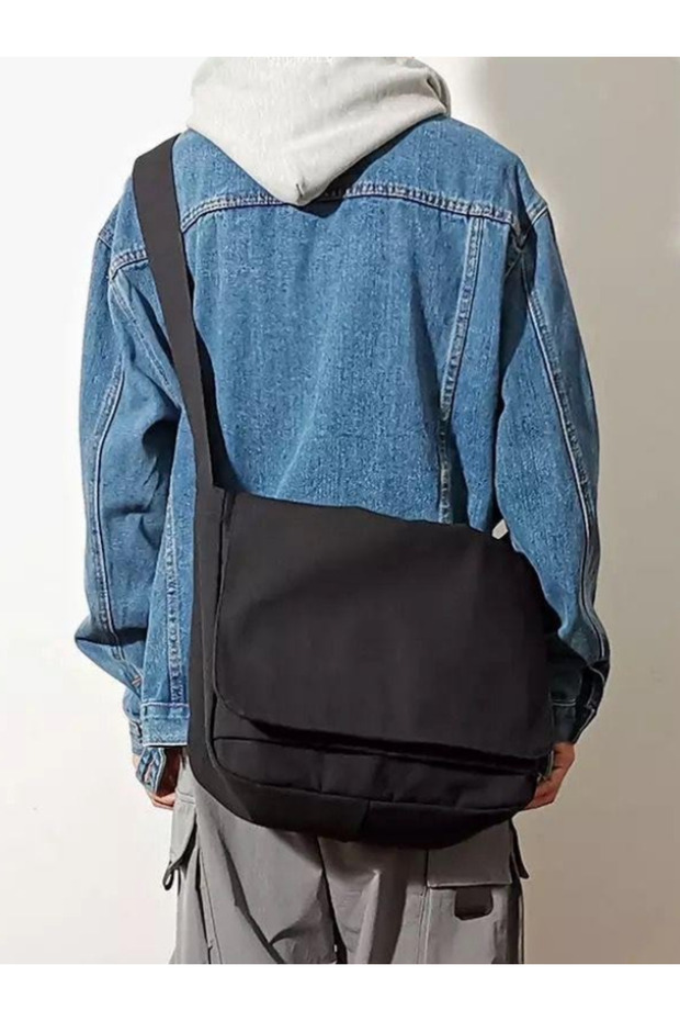 Siyah Unisex Postacı Çanta - 3