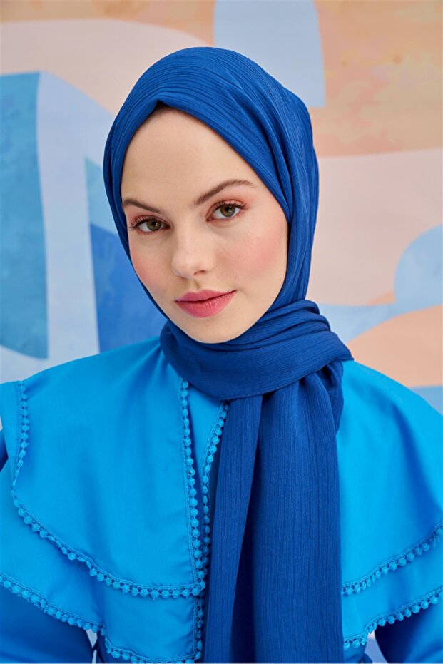 Lien Örme Şal İndigo - 1