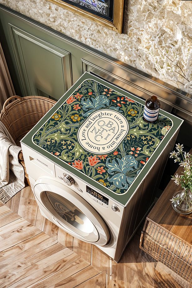 Kaymaz Tabanlı Çamaşır Makinesi Örtüsü Modern Kullanışlı Yıkanabilir Mat ÇMŞ18 - 1