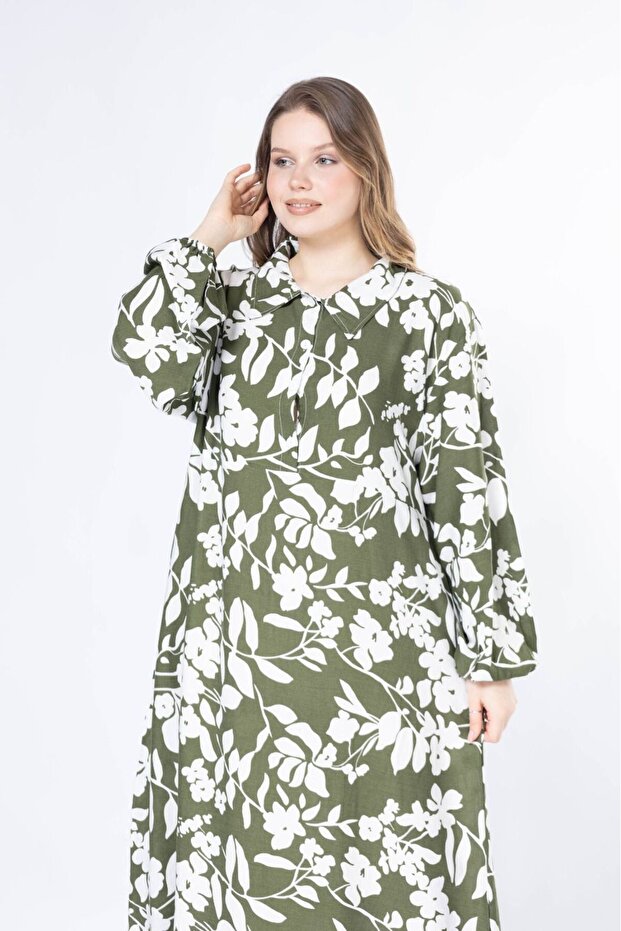 Women's long plus size woven viscose dress
