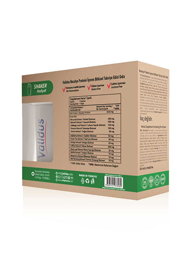 Green Mix Bitkisel Protein Şase - Shaker Hediyeli - 6