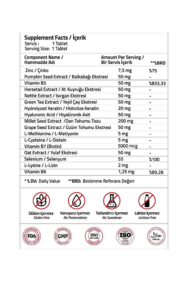Biotin Keratin Zinc 30 Tablet - 3