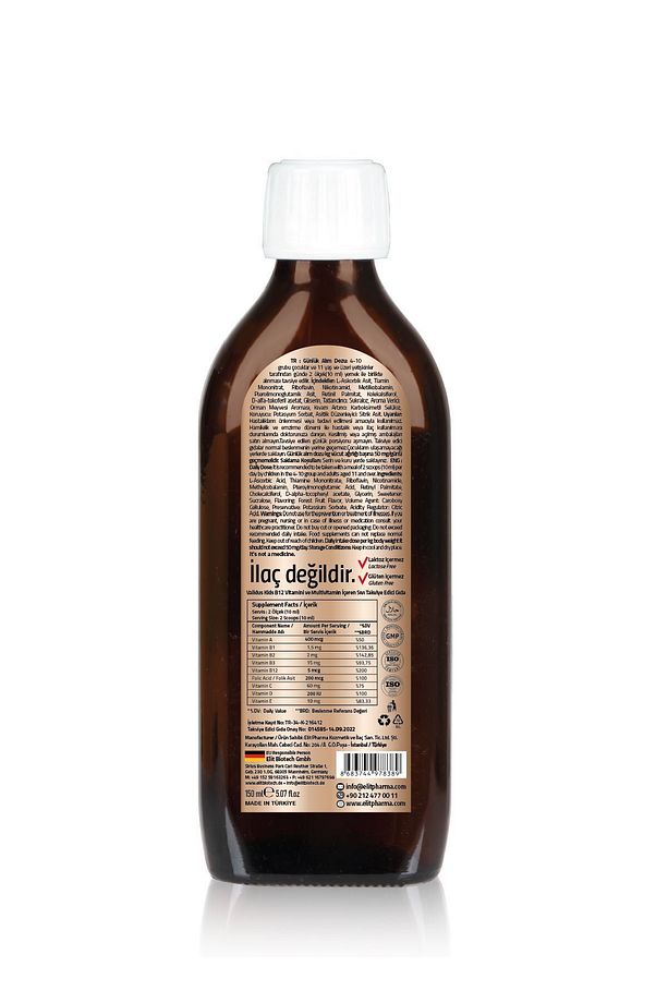 Multivitamin Vitamin B12 + Vitamin B3 + Vitamin D3 + Vitamin A + Folic Acid 150 ml Syrup - 2