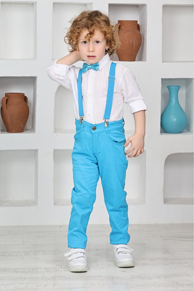 Children's Shirt Pants Suit (Suspenders Bow Tie Included).