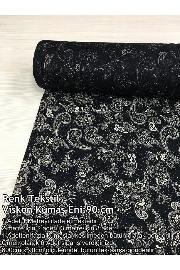Lüks Viskon Metrelik Kumaş 90 cm Eninde - Elbise - Gömlek - Etek - Şalvar - Pantolon - 1