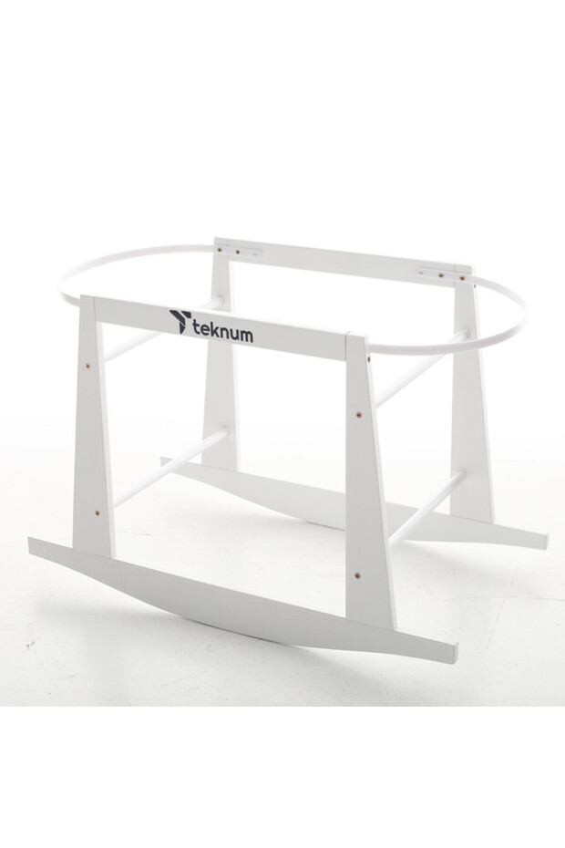 Wicker Pod Moses Basket Rocker Stand - White