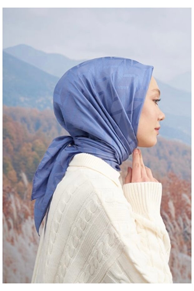 Italian Jacquard Scarf Zigzag Pattern - 2