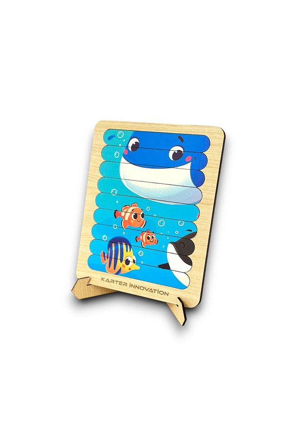 Cubuk Puzzle, 10lu Set Puzzle, Hayvan Puzzle, Montesorri Puzzle, Hayvan Yapboz, 10lu Yapboz - 9
