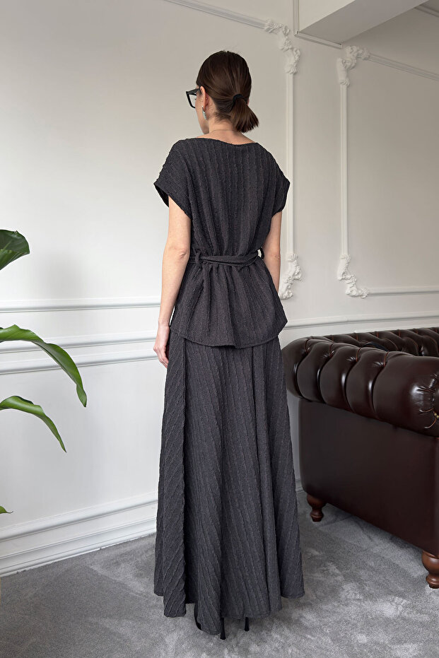Design Knitted Set - Anthracite - 7