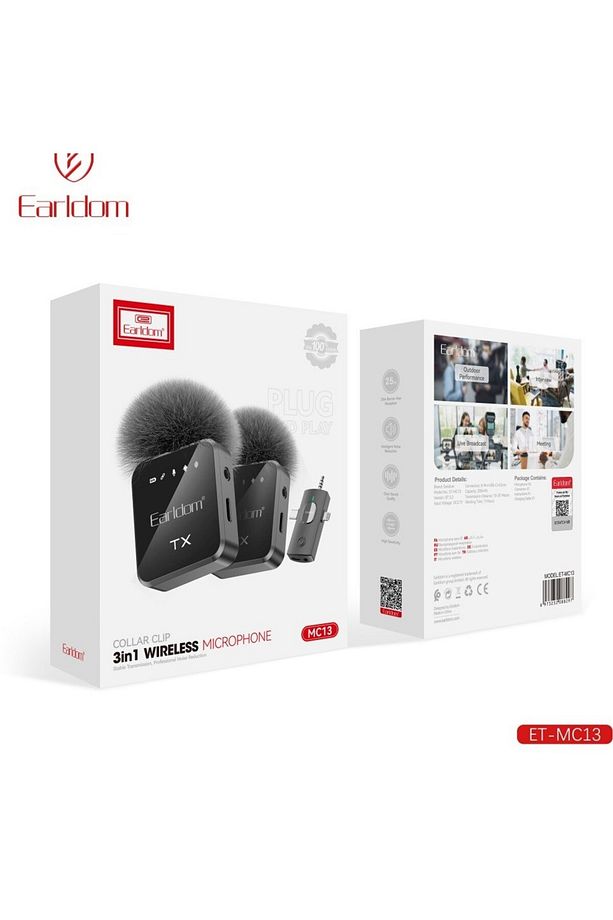 Earldom Mc-13 Kablosuz Yaka Mikrofonu Hassas Ses Kaydı Için Şimdi 2'li Tasarım - 6
