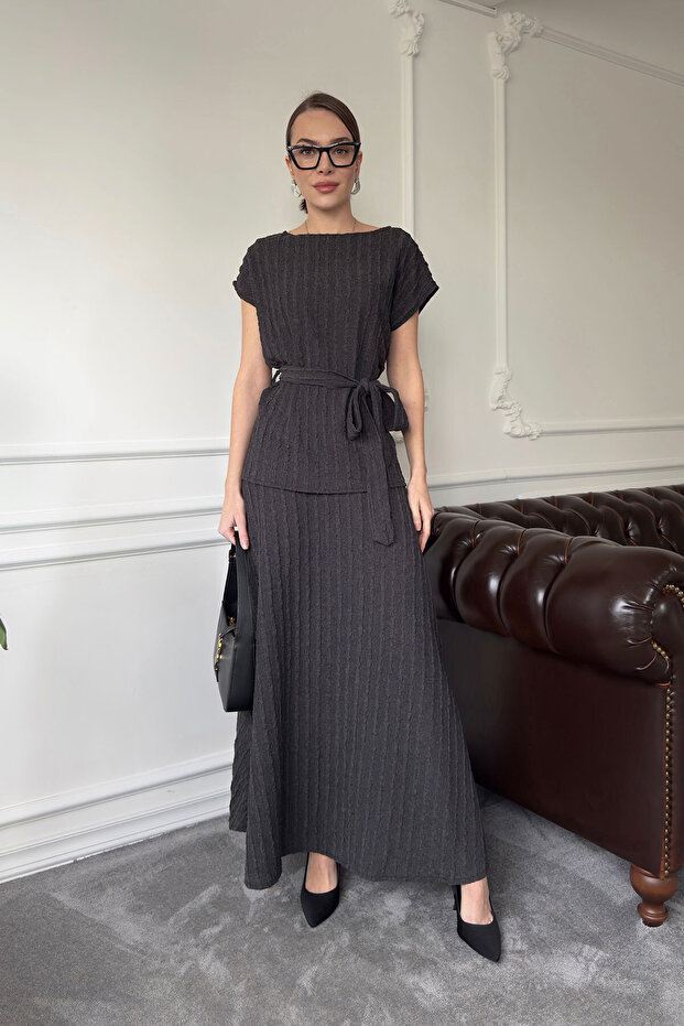 Design Knitted Set - Anthracite - 4