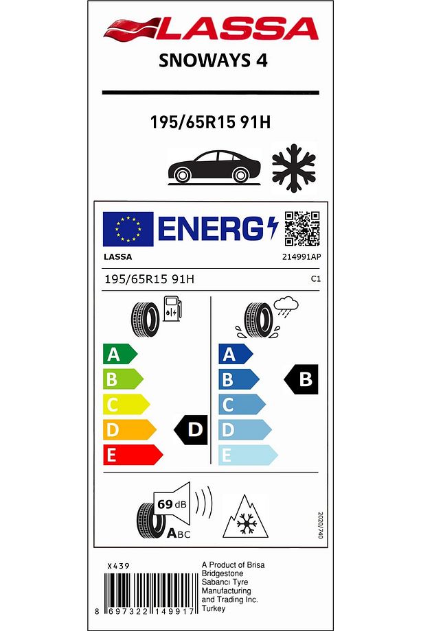 195/65r15 91h Kış Snoways 4 M S/sfm (B/D/69) Std Kıs (2024 ÜRETİM) - 2