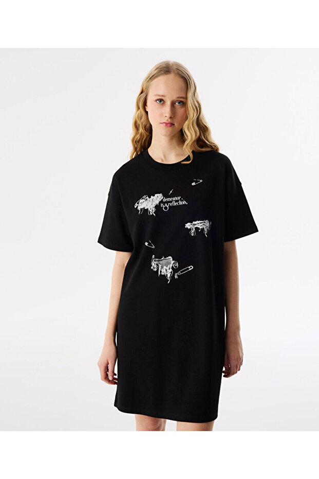 GÖRSEL BASKILI PENYE ELBİSE - 1