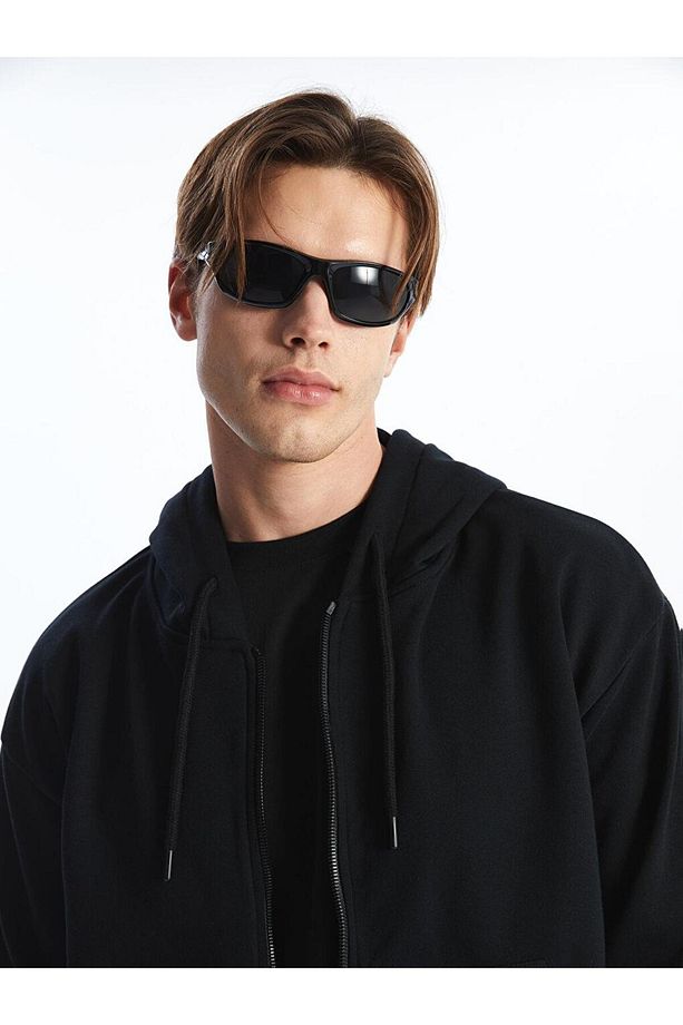 Kapüşonlu Uzun Kollu Erkek Fermuarlı Sweatshirt (S4) - 3