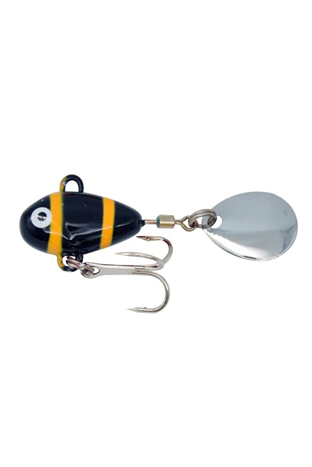 Black Metal Mini Vibration Fishing Lure 1pc 10g 5cm VIB Hard Bait With Spoon Rotating Crankbait Spin