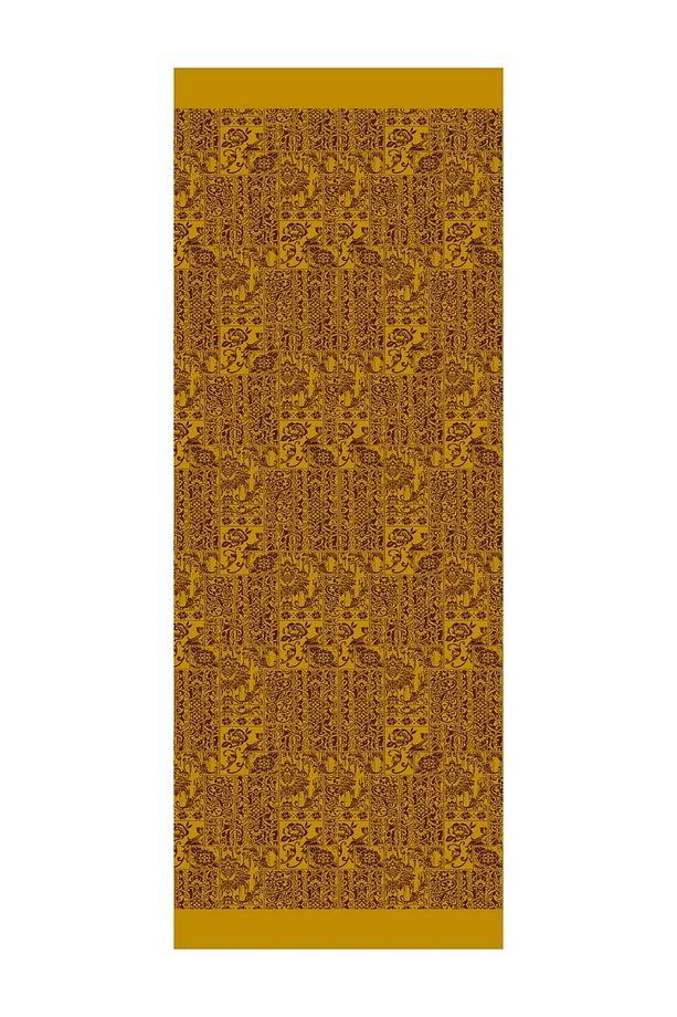 Henna Desen Çift Taraflı Şal Mürdüm-Sarı - 3