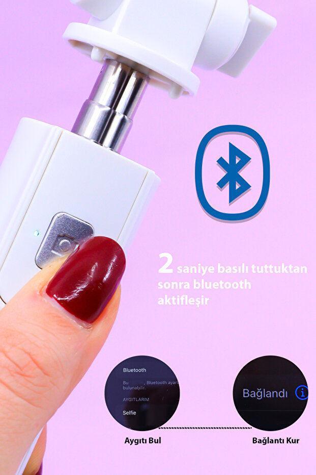 Ayaklı Beyaz Mini Tripod - 7