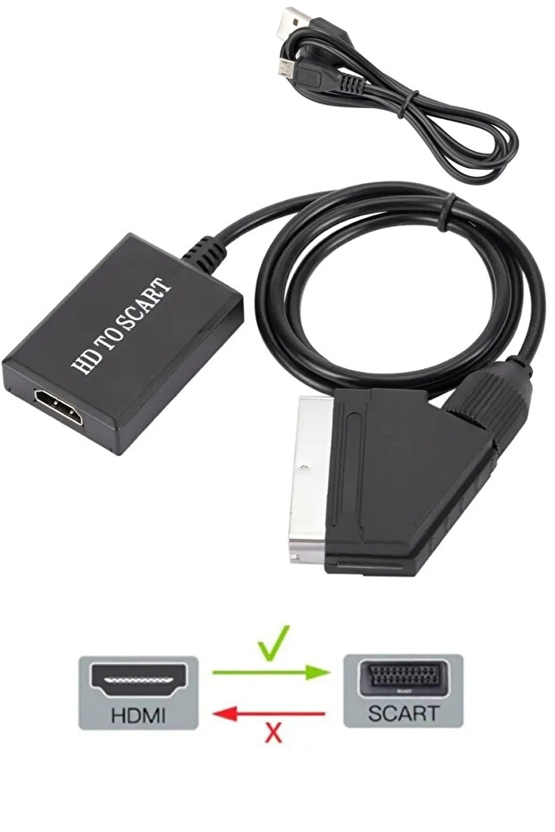 3002 Hdmi إلى Scart Av Video HD محول محول كابل محول