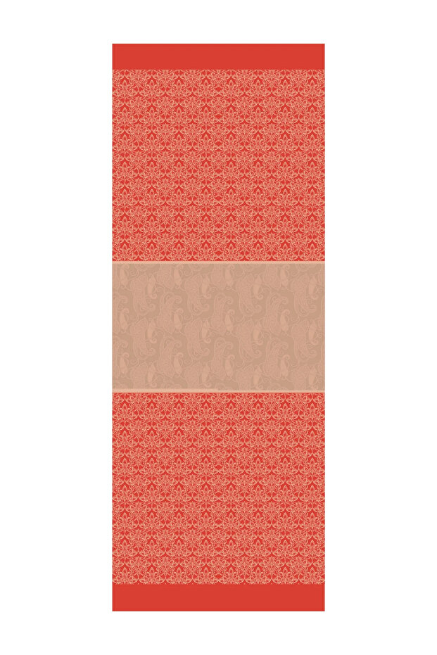 Nora Pattern Double Sided Shawl Mink-Red - 6